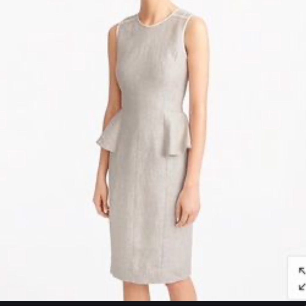 NWOT J CREW LINEN PEPLUM FRENCH DRESS